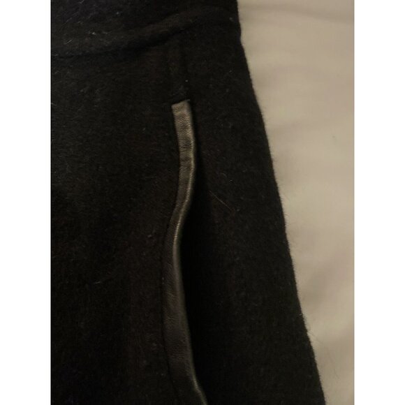 Coach Pea Coat womens Small button‎ pockets Mohair Wool Blend Leather Trim black - Picture 4 of 7